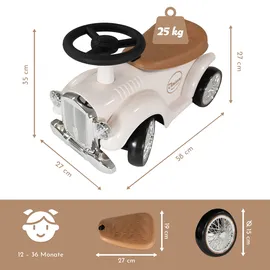 Lemodo Rutschauto Kinderauto im Retrodesign Weiß