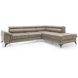 Ecksofa Mocca Leder Braun