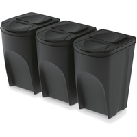 KEDEN SORTI BOX 3x35l Abfalleimer - schwarz Recycling