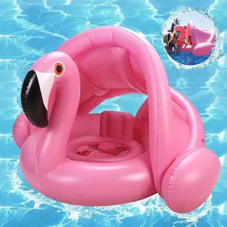 Schwimmring Flamingo, Flamingo aufblasbarer Schwimmring, Babyschwimmring aufblasbar, Babyschwimmring mit Sonnenschutz, Babyschwimmen, Babyschwimmtr...