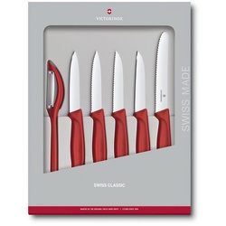 Victorinox Gemüsemesser Swiss Classic Gemüsemesser-Set, 6-teilig rot