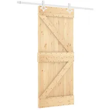 vidaXL Natürlich und Weiß rechts 80 x 210 cm braun/weiß