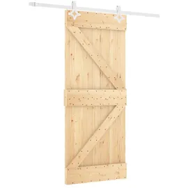 vidaXL Natürlich und Weiß rechts 80 x 210 cm braun/weiß
