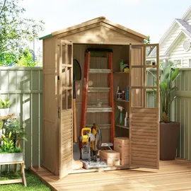 Outsunny Geräteschrank 0,6 x 5,75 m Hellbraun