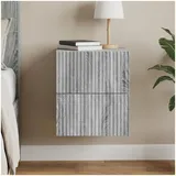 vidaXL Nachtschrank Wandmontierter Nachttisch 33 x 34,5 x 40 cm Grau
