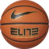 Nike Elite Championship 8P 2.0 Basketball aus Gummi und Kunstleder in der Farbe Amber/Black/metallic Gold, Größe 7,