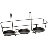 Dehner Metall-Balkonblumentopfhalter Triplo, ca. B48,5/H20/T19 cm, schwarz