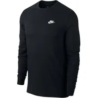 Nike Shirt CLUB - LS, BLACK/METALLIC SILVER - XL