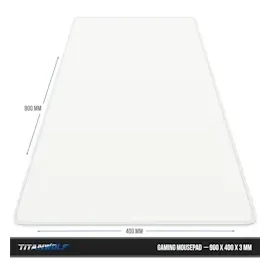Titanwolf Gaming Mauspad XXL, glattes Stoffgewebe, Speed Mousepad 900 x 400mm große Fläche, weiß