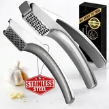 gourmet easy Knoblauchpressen-Set, Knoblauchpresse,