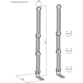 Maclean Brackets Maclean Universal Soundbar-Halterung, 15kg max, MC-335 Geeignet für Fernsehgeräte mit einer Bildschirmdiagonale von max. 90''