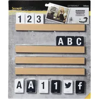 Securit Buchstabe Regal mit Buchstaben und Zahlen, Teak, 1 m, 20 x 35.5 x 30 cm