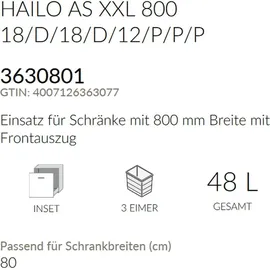 HAILO Abfallsystem AS XXL 800 12 l Grau