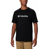 Columbia CSC Basic Logo Short Sleeve Kurzarm Outdoor Wanderhemd für Herren, Kurzarm-T-Shirt Schwarz - S