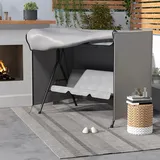 Schutzhülle Für Hollywoodschaukel, Wasserfeste Abdeckhaube Aus Oxford-gewebe Mit Sonnenschutz, 205 × 124 × 164 Cm, Grau