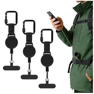 Nymora 3er Pack Ausziehbare Handy-Gurte, Schlüsselband Ausziehbar Handy Sicherung Ski Handy Sicherung Handy Sicherung Handyschlaufe Handgelenk Handy Band Zurückziehbares Telefon-Befestigungsband