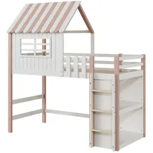 stilvora Kinderbett 90 x 200 cm Kiefer massiv rosa