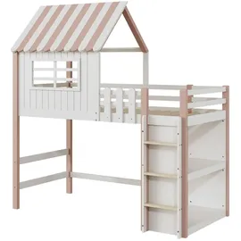 stilvora Kinderbett 90 x 200 cm Kiefer massiv rosa