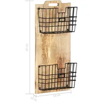 VidaXL Wand-Zeitungsständer 33×10×67 cm Raues Massivholz Mango