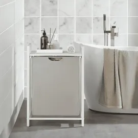 VASAGLE Wäschesammler mit Ablage, abnehmbar, Metallrahmen, weiß