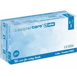 Sempercare® Einmalhandschuhe Edition Latex LOF 3000001780 , 1 Packung = 100 Stück, Größe S (6-7)