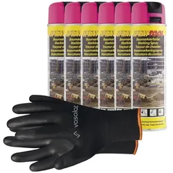 vasalat Markierungsspray Leuchtfarben SET - 6 Dosen ; neonpink