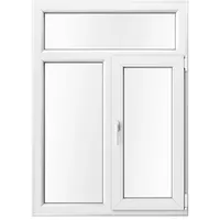 Kunststofffenster Holzoptik mit Oberlicht, aluplast IDEAL® 4000, Mahagoni außen, Weiß innen, 100x140 cm, individuell konfigurieren