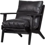 Woood Sessel Houston aus Leder, schwarz