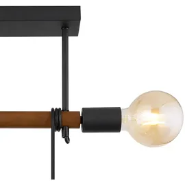 GLOBO Hängeleuchte 4-flg. 39 cm Holz Metall schwarz braun