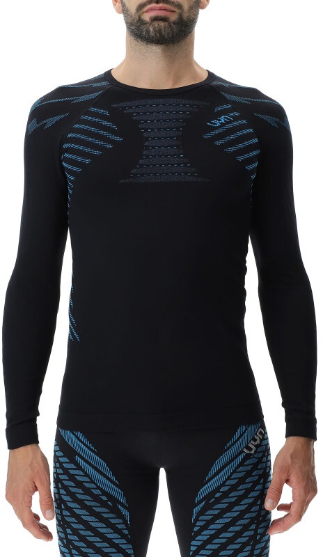 UYN Running Ultra1 langarm Laufshirt Herren black/atlantic/atlantic L