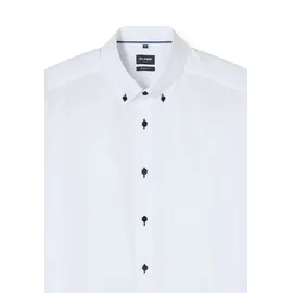 Olymp Businesshemd OLYMP "OLYMP Luxor, modern fit, Button-down", Herren, Gr. 43, Normaler Arm, weiß, 100% Baumwolle, Hemden