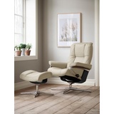 Stressless Relaxsessel STRESSLESS Mayfair Sessel Gr. Leder BATICK, Cross Base Schwarz, Rela x funktion-Drehfunktion-PlusTMSystem-Gleitsystem-BalanceAdaptTM, B/H/T: 79 cm x 102 cm x 73 cm, beige (cream batick) Lesesessel und Relaxsessel