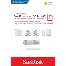 SanDisk Ultra Dual Drive Luxe 32 GB silber USB-C 3.1