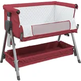 vidaXL Babybett mit Matratze Rot Leinenstoff 10293