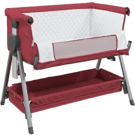 vidaXL Babybett mit Matratze Rot Leinenstoff 10293