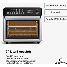 Klarstein AirGlaze Digital Colour Heißluftfritteuse 34 L 2200 W Edelstahl