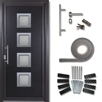 kuporta Haustür Komplett-Set – Haustüre aus Kunststoff Modell: Rimini, 108 x 208 cm, DIN links, außen anthrazit & innen weiß mit Stoßgriff-Set, Montageset, Fugendichtband | Eingangstüren