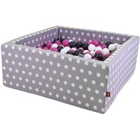 Knorrtoys Knorrtoys® Bällebad Soft Grey White dots eckig mit 100 Bällen creme/Grey/rose;