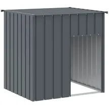vidaXL Hundehütte mit Dach Anthrazit 110x103x109 cm Verzinkter Stahl