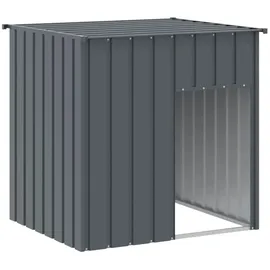 vidaXL Hundehütte mit Dach Anthrazit 110x103x109 cm Verzinkter Stahl