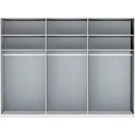 Wiemann Drehtürenschrank WIEMANN "Monaco, Kleiderschrank, Schrank, Wäscheschrank, mit edler Glasfront", grau (kieselgrau, dekor, glas weiß), B:295,2cm H:216cm T:58cm, Floatglas, Holzwerkstoff, Schränke, Drehtürenschrank, hochwertigen Beschläge inkl.