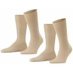 FALKE Herren Socken Swing 2er-Pack - Herren, Strümpfe,Twopack, Uni, 39-46 Beige 43-46 (UK 9-11)