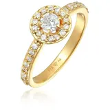Elli Ring 925 Sterling Silber Verlobungsring in Gold | Gr.: 58