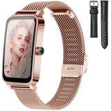 BOCLOUD Smartwatch Damen Herren, JRLinco Smart Watch für iPhone Android Handy, IP68 Wasserdichte Blutsauerstoff/Herzfrequenz/Schlafüberwachung, 1.45'Rechteckig Fitness Tracker mit 12 Sportmodi