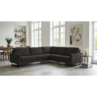 Home Affaire Ecksofa HOME AFFAIRE "Pinto, XXL, 250/290 cm, langer Schenkel, Ottomane", grau (dunkelgrau), B:290cm H:85cm T:250cm, Luxus-Microfaser in Lederoptik(100% Polyester);Cord (92% Polyester, 8% Polyamide), Sofas, Ecksofa, Cord, Chenille, Lederoptik, mit Keder, 