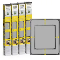 EasyMaxx Insect Protect | Teleskop-Insektenschutzgitter | anthrazit | 4er-Set