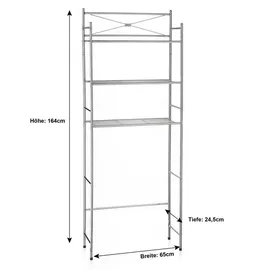 CARO-Möbel Toilettenregal Chrom, Metall, Mode, 65x164x22 cm, Waschküche,