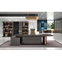 aea Eckschreibtisch Büro Einrichtung Chef Zimmer Möbel Design Schreibtische Möbel - Dunkelbraun