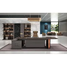 aea Eckschreibtisch Büro Einrichtung Chef Zimmer Möbel Design Schreibtische Möbel - Dunkelbraun