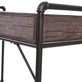Mendler Schreibtisch HWC-F58 Wildeiche-Optik / Braun